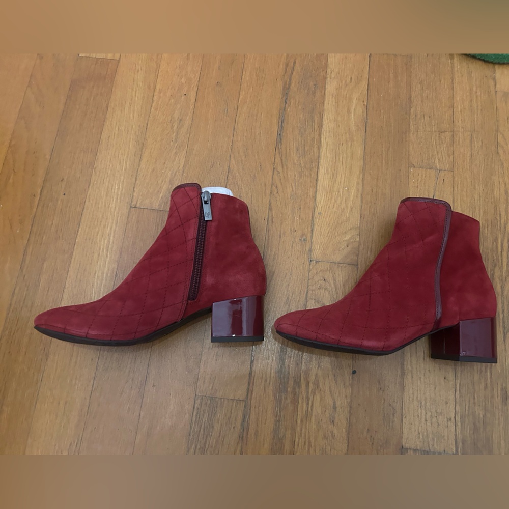 Donald J. Pliner Quilted Red Ankle Boots